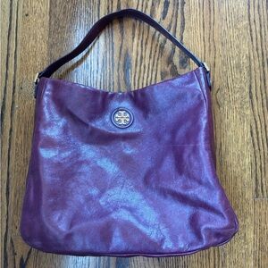 👛 Tory Burch Hobo dark plum relaxed leather